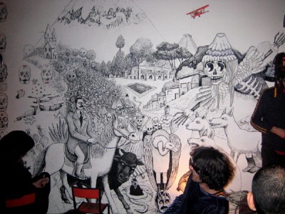 Wall drawing under the volcano