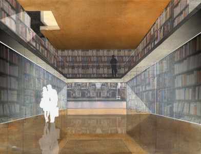 espace bibliothèque et librairie, niveau canal