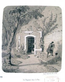 Un reposoir dans le Parc, Souvenirs de La Roche-Guyon, vues pittoresques et archéologiques du Château et de ses environ par A. Maugendre