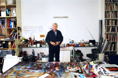 Peter Klasen dans son atelier à Vincennes, novembre 2006