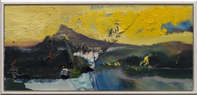 Yellow mountain (25x51cm, paint on canvas, 2009)