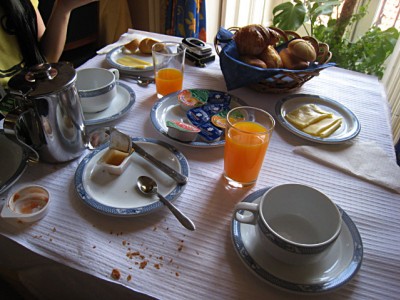Nous prenons notre petit déjeuner