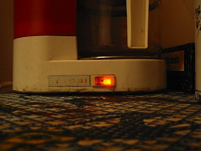 J'allume la cafetière