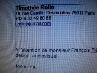 Je continue de travailler sur ma lettre de motivation pour Lisaa