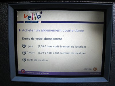 Je loue un vélib