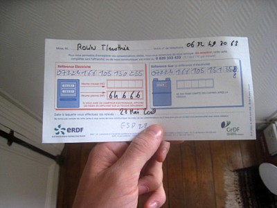 Je remplis le formulaire EDF/GDF