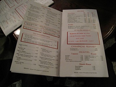 Je regarde le menu