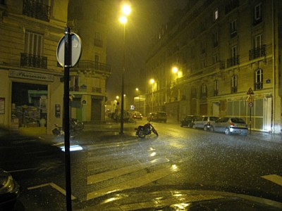 Il y a de la grêle