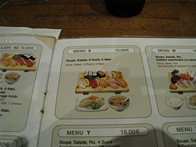 Je regarde le menu