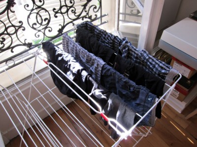 Je passe chez moi étendre mon linge