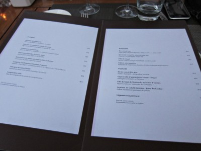 Je regarde le menu
