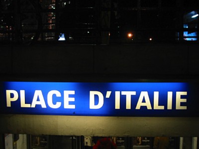 Je prends le métro à Place d'Italie