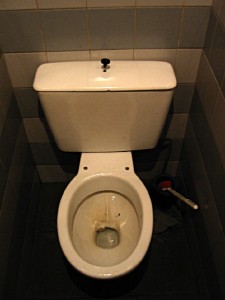 Je vais aux toilettes