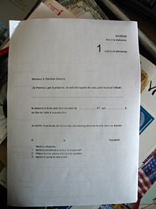 J'imprime une demande de subvention au DICREAM