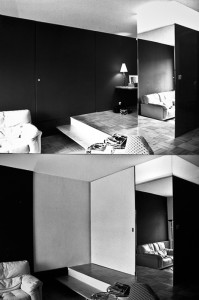 porte escamotable vue du salon