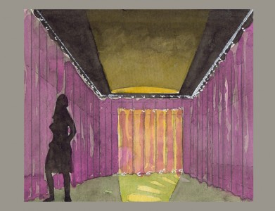 patio, de nuit