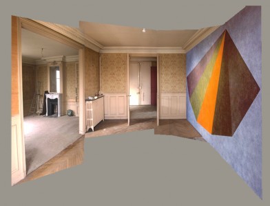 salle à manger, wall painting, S.Lewitt