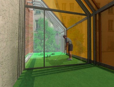 vue de la chambre et du jardin suspendu