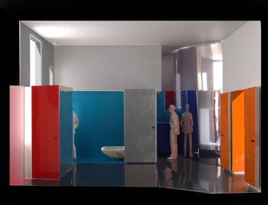 salle de bain, douche fermée