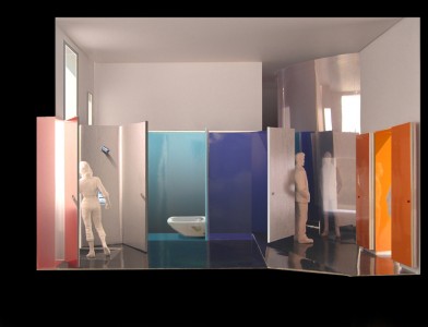 salle de bain, douche entre ouverte