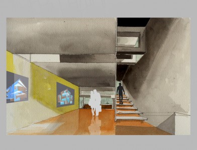 espace d'exposition "suspendu"