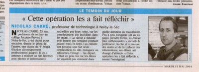 Nicolas Carré Le Parisien - 11 mai 2004