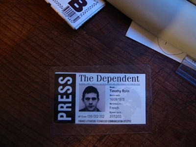 Liz m'a fait une carte de presse