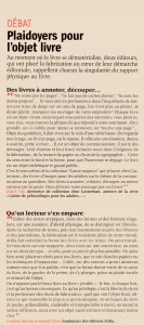 Livres Hebdo_Plaidoyers pour l'objet livre_Des livres à annoter, découper..._septembre 2010