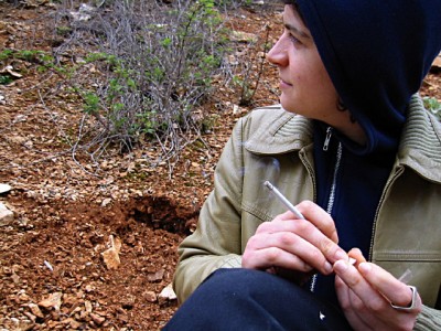 Nous fumons une clope