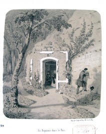 Un reposoir dans le Parc, Souvenirs de La Roche-Guyon, vues pittoresques et archéologiques du Château et de ses environ par A. Maugendre