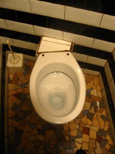 Je vais aux toilettes