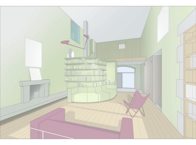 vue du salon vers l'entrée