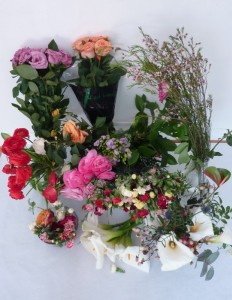 Déchets de fleurs photo de groupe