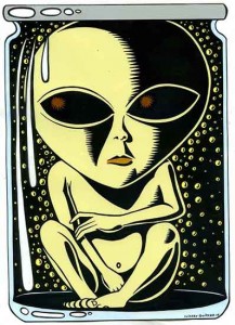 L'Extraterrestre, sérigraphie phosphorescente sur plexiglas  (éd. Pirates, 2016)