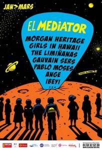Affiche programmation salle de concert El Mediator, Perpignan, 2017.