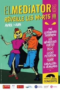 Affiche programmation salle de concert El Mediator, Perpignan, 2017.
