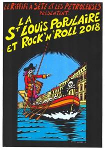 Affiche festival de la Saint-Louis populaire et rock'n roll, Sète,  2018.