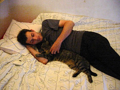 Moi avec le chat de Sabine
