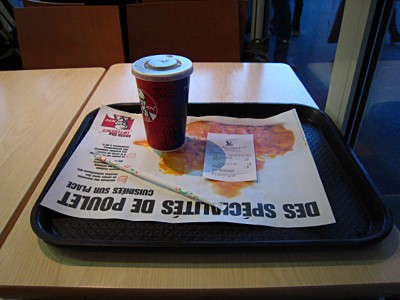 Je m'installe au KFC